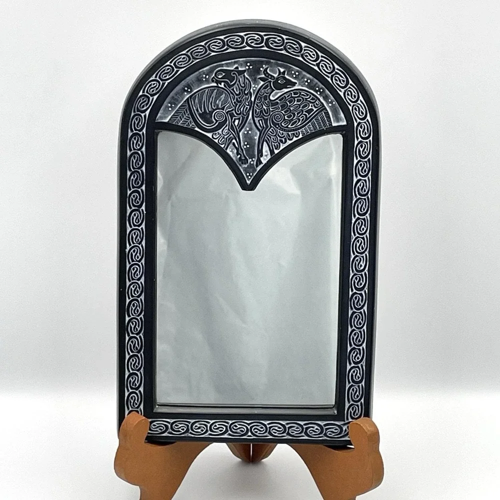 Vintage 1983 Facsimiles Ltd Celtic Mirror D14 Book of Kells Lion Ox Wall Decor